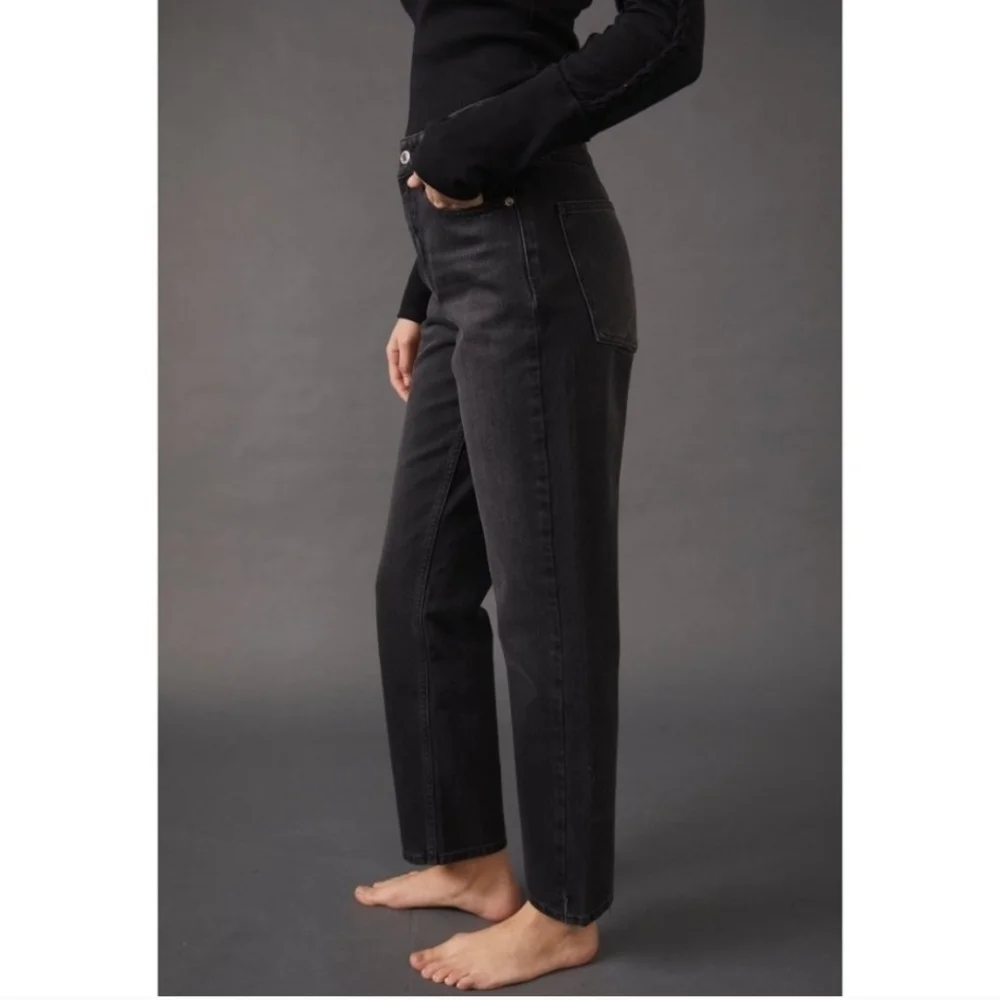 FREE PEOPLE Pacifica Straight Leg Jeans in Worn Black•Size 31•NWT - Picture 7 of 15